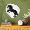 Zwart - Paard - Portret Wandcirkel Organisch Forex 3mm klein -sfeer2