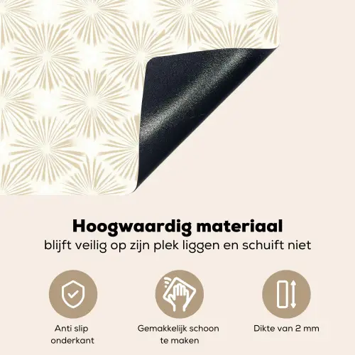 Abstract - Motief - Beige Inductie beschemer met haakjes klein 777 -ky-onderkant-nl