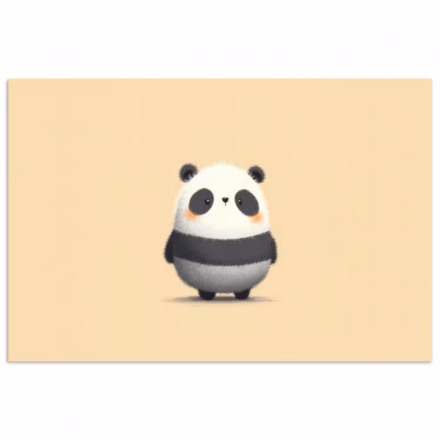 Poster - Panda - Beige - Minimalistisch