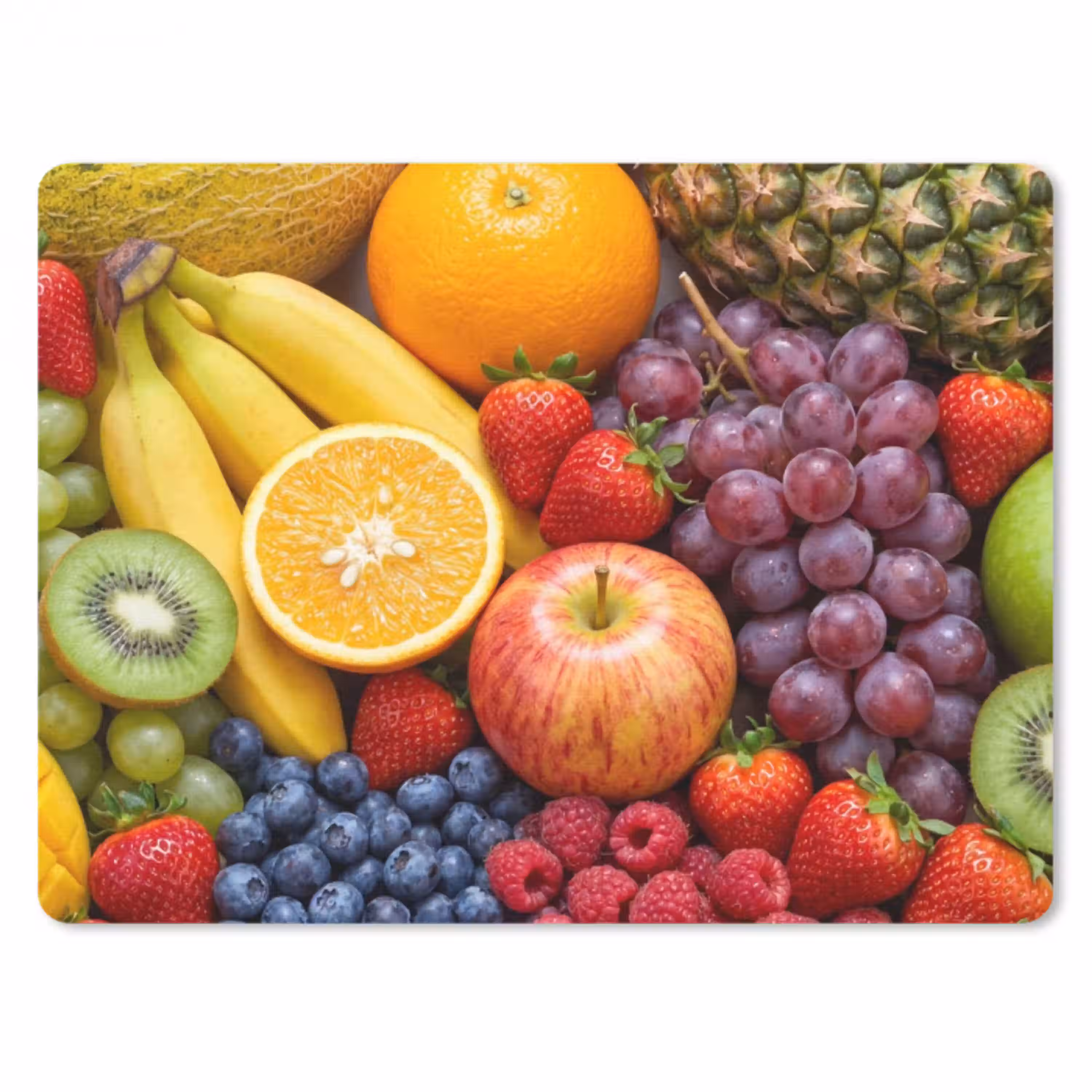 Eten - Fruit - Vers - Kleurrijk - Voeding muismat rubber klein -3d