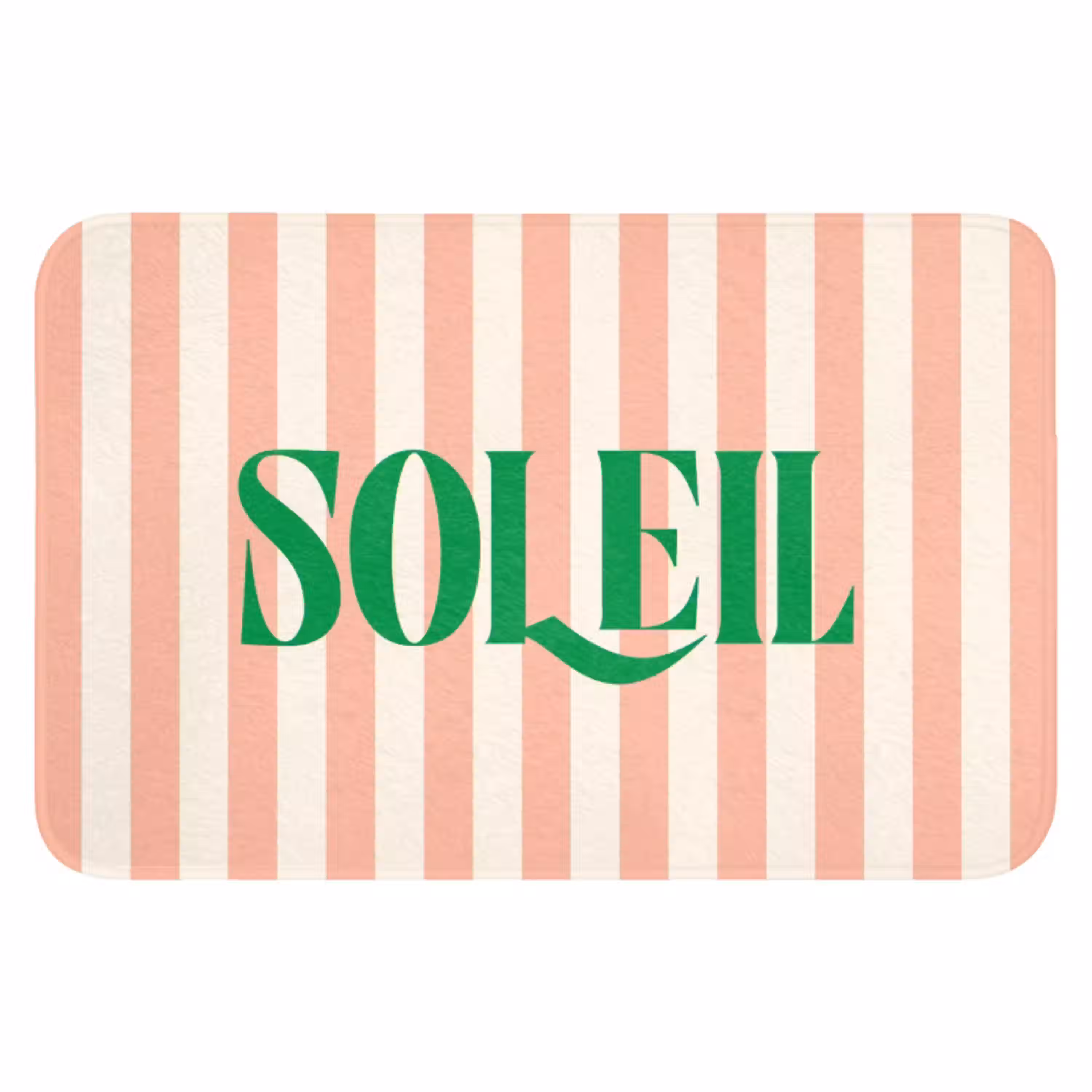 Zachtroze - Groen - Strepen - Soleil WCmat klein -3d