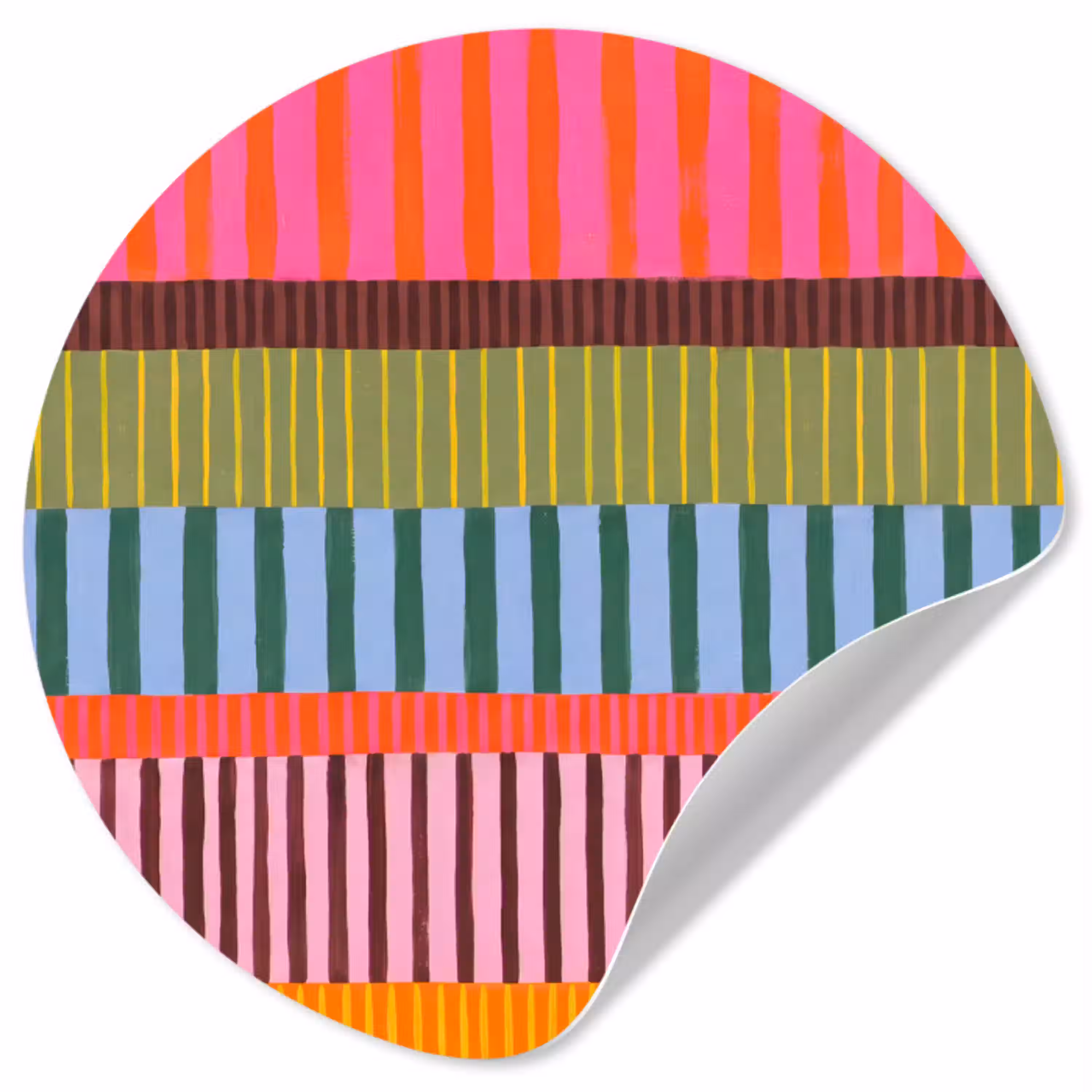 Abstract - Strepen - Modern - Kleurrijk - Kunst Wandcirkel behangsticker klein -3d
