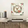Kerstkrans - Hert - Hulst - Rood plexiglas 5mm klein -sfeer1