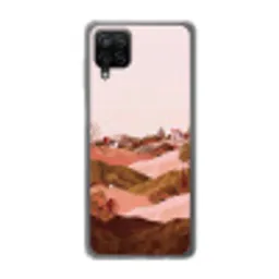 Heuvellandschap - Grafisch - Terracotta Telefoonhoesje Samsung Galaxy A12 klein -3d