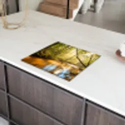 Bos - Beek - Zonlicht - Natuur - Groen Inductie beschermer vinyl 3mm middel -sfeer8