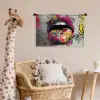 Lippen - Graffiti - Expressief Wandkleed katoen klein -wsfeer5_kind