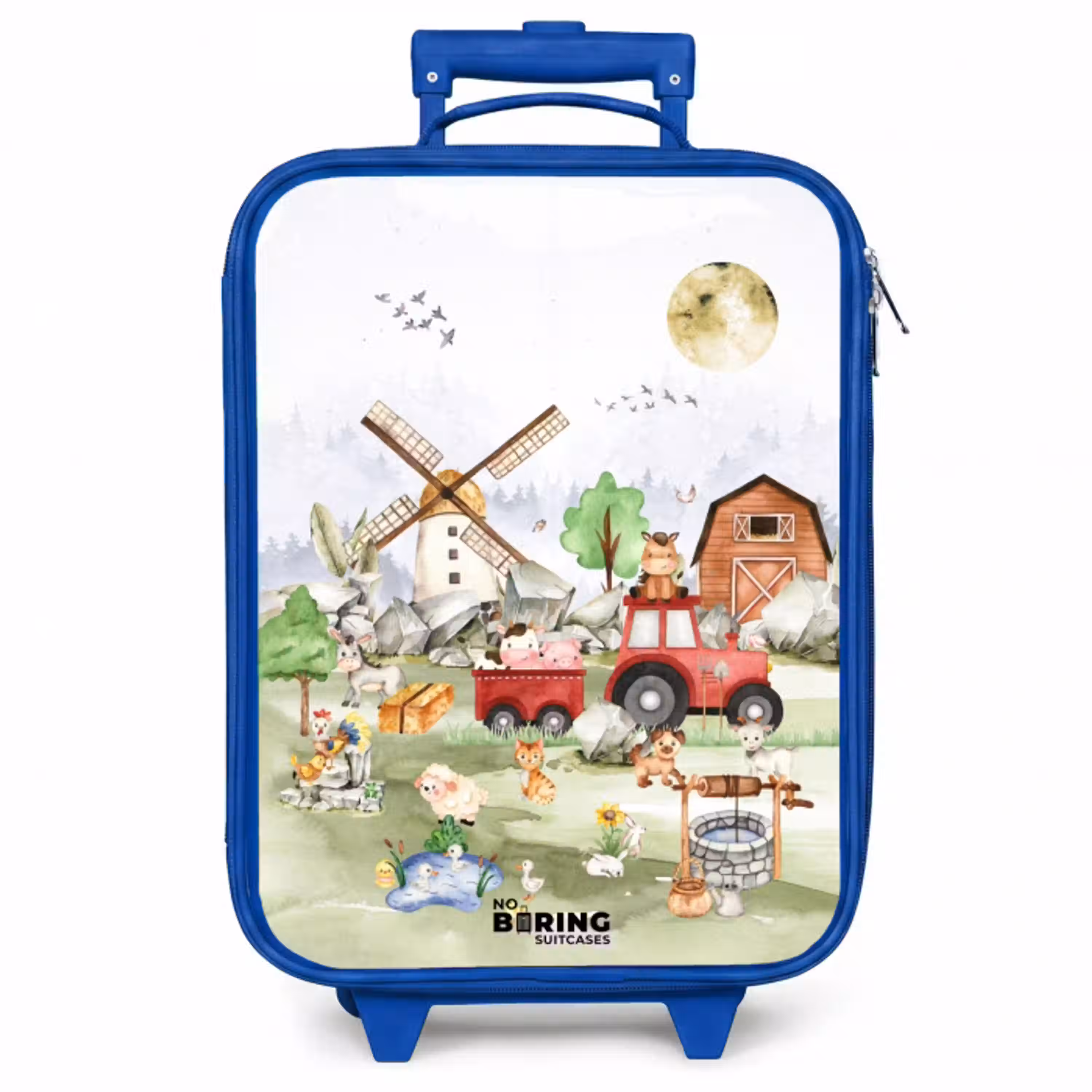 dieren op een boederij Kinderkoffer - Blauw klein -zzz_website3d