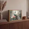 Pauw - Pauwenveren - Vogel - Jungle - Bloemen Light Box met batterij (Wandlamp) middel -sfeer2