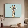 Giraffe - Illustratie - Bruin - Minimalistisch Textielframe zwart klein -sfeer3