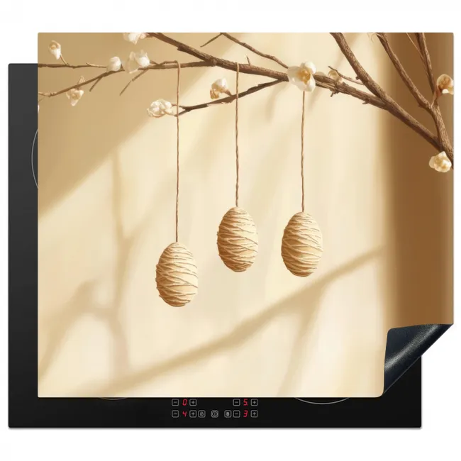 Beige - Paastak - Eieren Inductie beschermer vinyl 3mm middel -3d