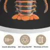 Kreeft - Oranje - Zwart - Modern Akoestische PET Vilt - Rond klein -closeup_NL