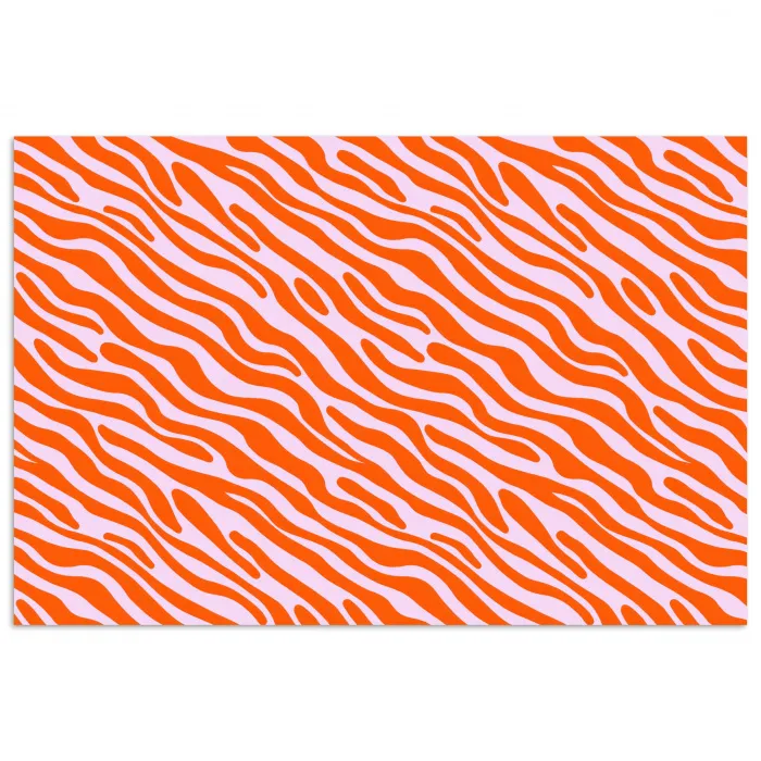 Strepen - Dynamisch - Oranje poster papier klein 62 -3d