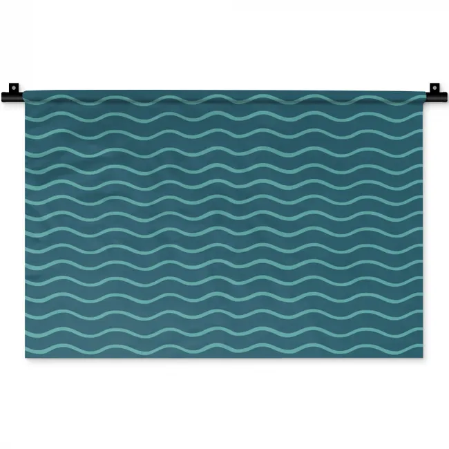 Zee - Dieren - Donkerblauw - Golf Wandkleed katoen klein 269 -zz3d