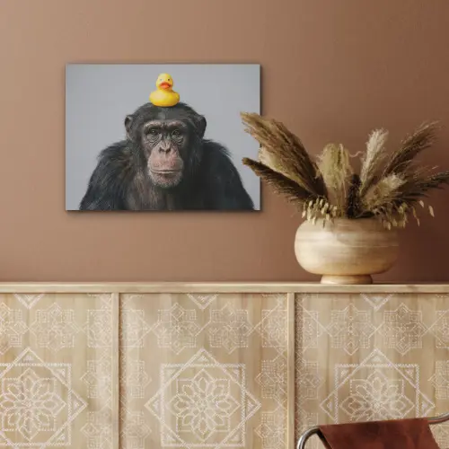 Chimpansee - Badeend - Grijs PET vilt klein -sfeer4
