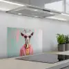 Zonnebril - Roze - Geit - Horen keuken achterwand spatscherm klein -3d_schuin
