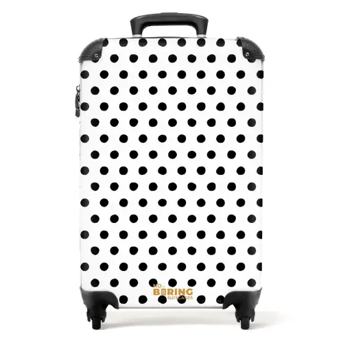 Symmetrisch geplaatste zwarte stippen over een witte achtergrond NBS - Handbagage koffer - Volwassenen Unisex middel -productfoto_recht