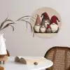 Kabouters - Kerst - Sneeuw - Puntmutsen Wandcirkel kunststof plaat 5mm dik klein -sfeer4