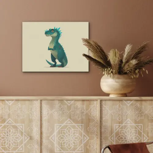 Dinosaurus - Turquoise - Stekels PET vilt klein -sfeer4