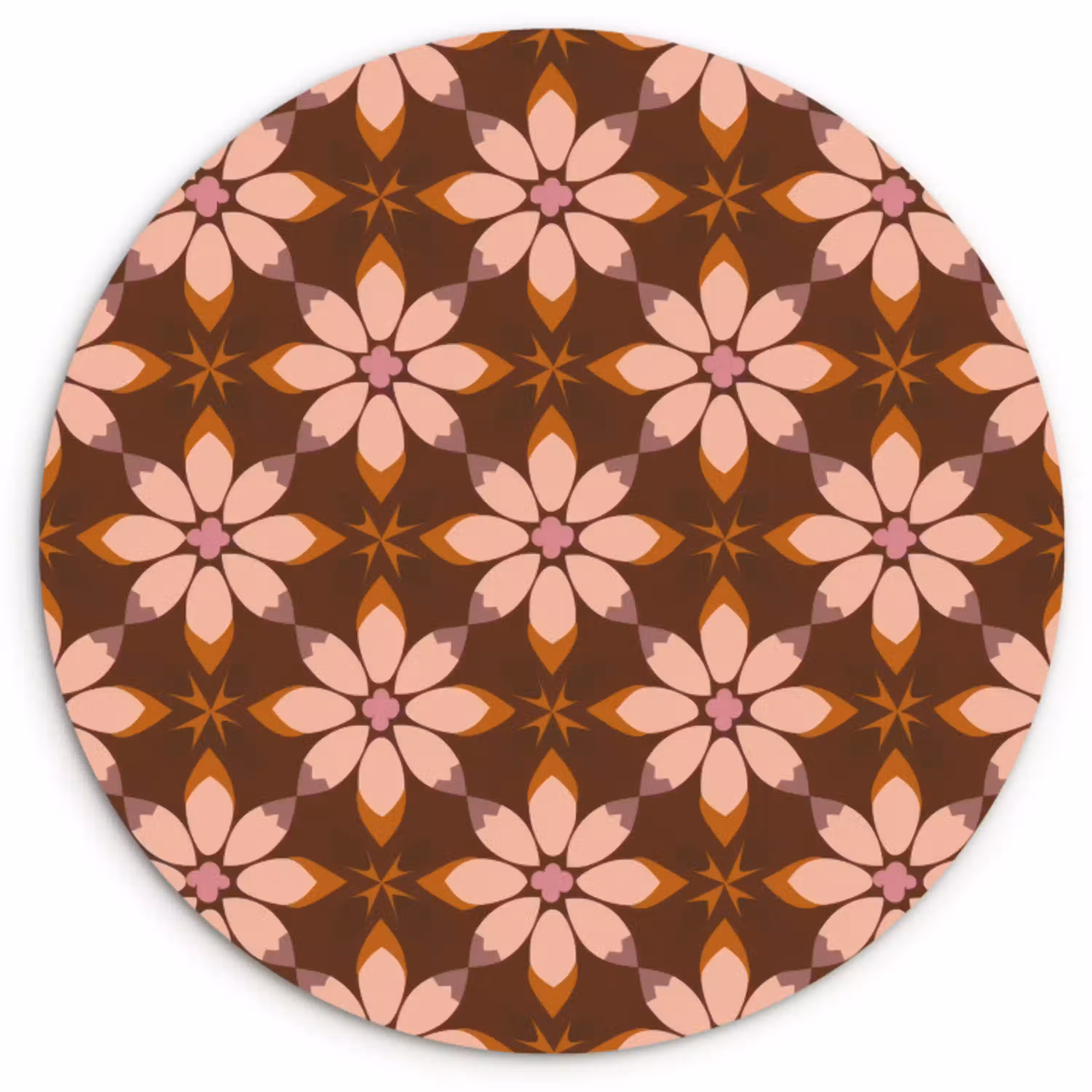 Klassiek - Retro - Bruin Wandcirkel kunststof plaat 5mm dik klein 188 -3d