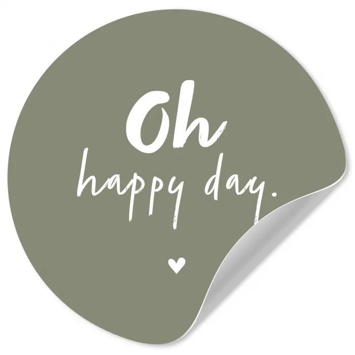 Oh happy day - Quotes - Tekst - Zomer Wandcirkel behangsticker klein -3d