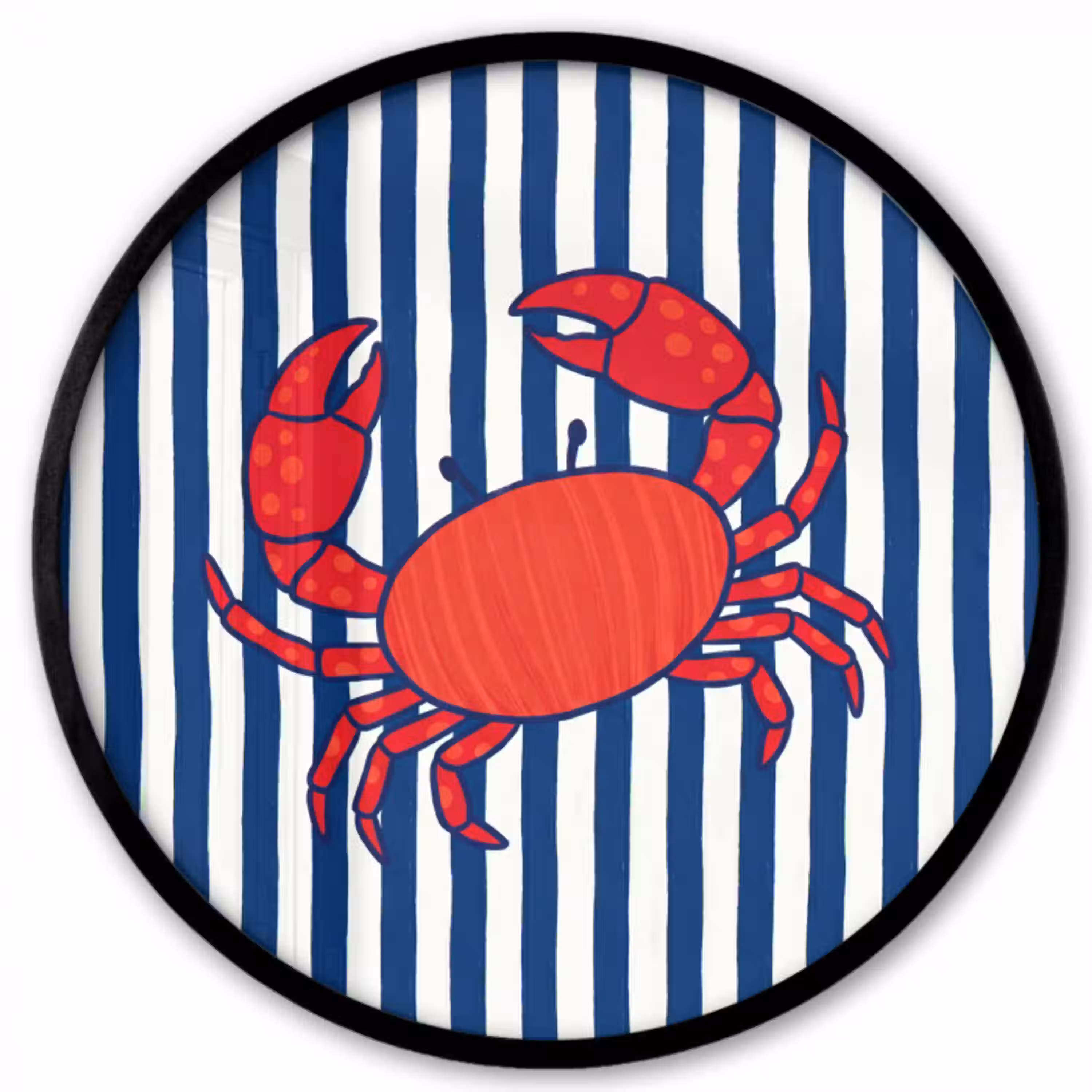 Krab - Strepen - Zeeleven - Illustratie - Rood Fotolijst rond zonder passe partout klein -3d