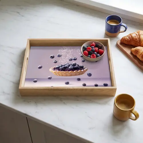 Eten - Taart - Bessen - Blauw Dienblad Rechthoek middel -sfeer2