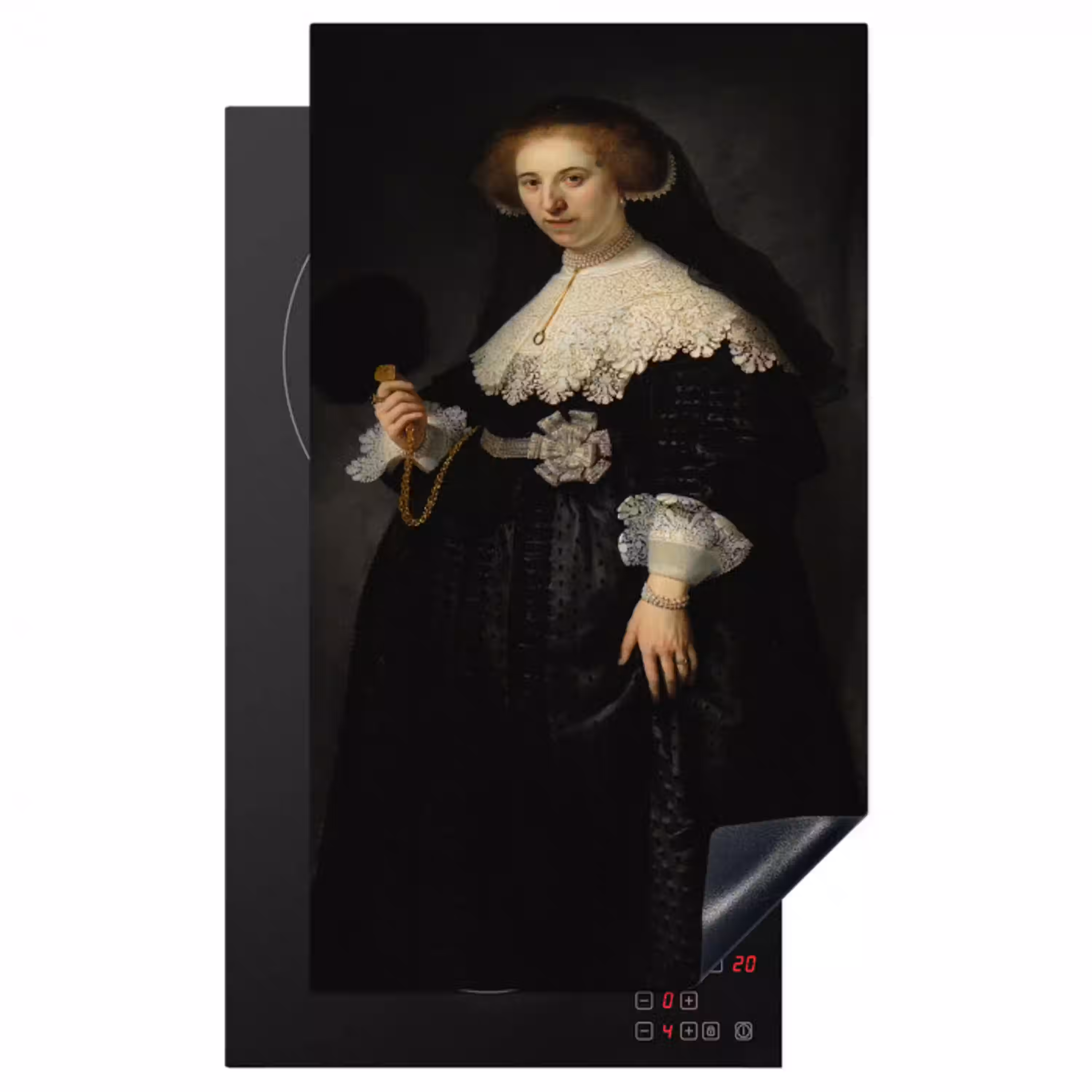 Het huwelijksportret van Oopjen Coppit - Rembrandt van Rijn Inductie beschermer vinyl 3mm middel -3d