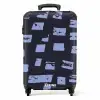 Blauwe blokken op donkerblauwe achtergrond NBS - Handbagage koffer - Kinderen Unisex middel -productfoto_recht