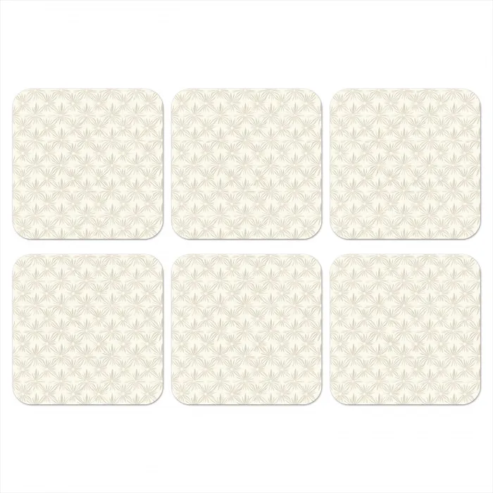 Patroon - Bloemen - Beige onderzetter kurk middel 366 -3d