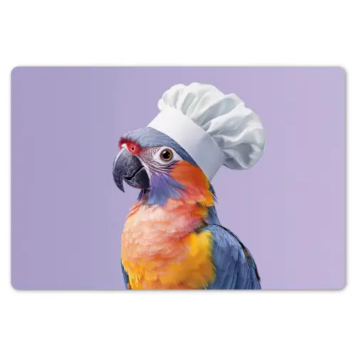 Papegaai - Koksmuts - Paars - Cute Placemat vinyl groot -zzsfeer1_Kitchenyeah-website