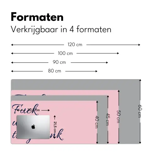 Fuck what they think - Roze - Minimalistisch Muismat XXL klein -sfeer5