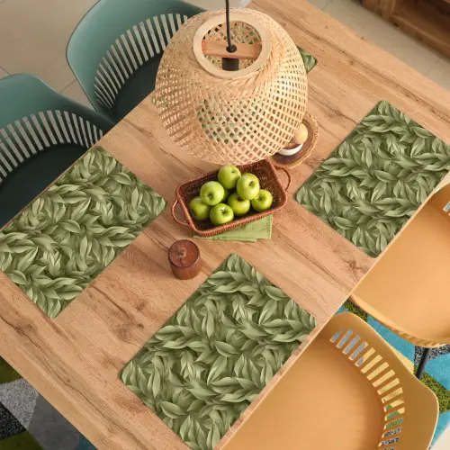 Bladeren - Modern - Groen Placemat vinyl groot 368 -zzsfeer5_Kitchenyeah-website