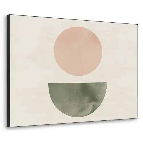 Modern - Roze - Groen - Natuur - Geometrisch - Vormen Textielframe zwart klein -3d