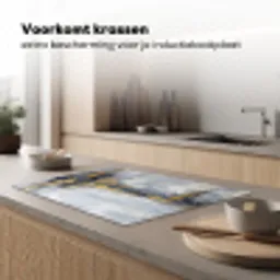 Abstract - Structuur - Goud - Grijs - Modern Inductie beschermer vinyl 3mm klein -sfeer1