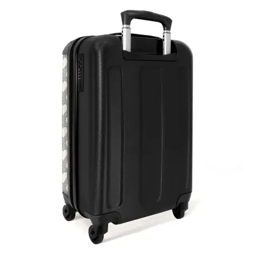 Valentijn stippen patroon zwart NBS - Handbagage koffer - Kinderen Unisex middel -achterkant