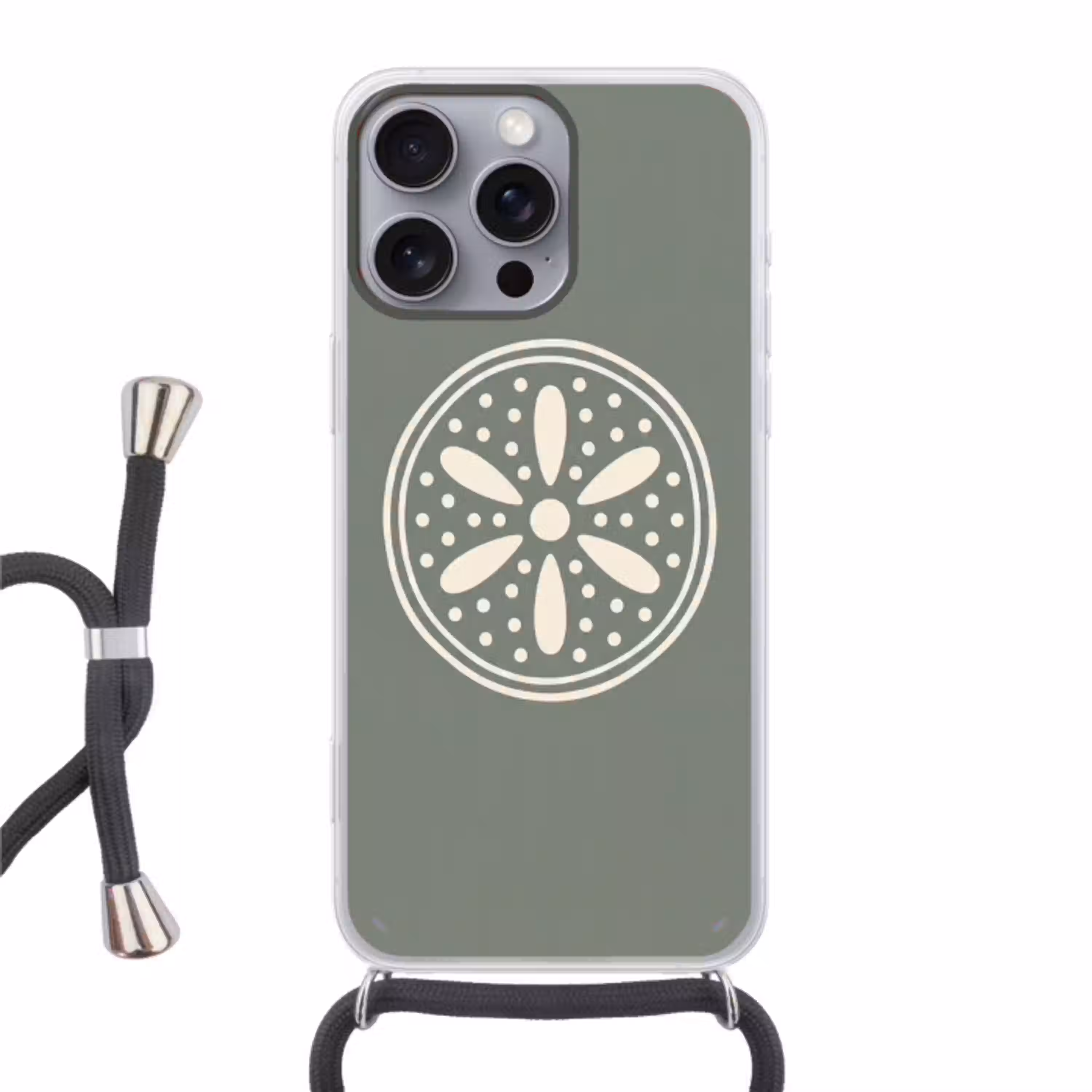 Patroon - Cirkel - Abstract - Groen - Decoratie Hoesje iPhone 16 Pro Max met koord klein -3d