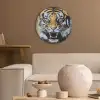 Tijger - Verfspatten - Goud Akoestische PET Vilt - Rond klein -sfeer1