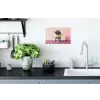 Stoel - Vaas - Bloemen - Geblokt Muursticker klein -keuken