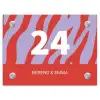 Rood paars zebra - Klassiek Naambord Rechthoek middel -3d