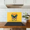 Bloemen - Kleurrijk - Vlinder - Sierlijk keuken achterwand spatscherm klein -sfeer2