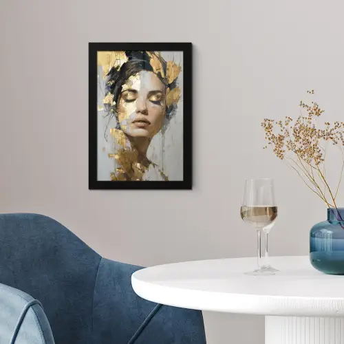 Sierlijk - Vrouw - Goud - Ogen fotolijst zwart zonder passe partout klein -sfeer4