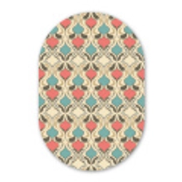 Barok - Retro - Kleurrijk Wandcirkel Ovaal Forex klein 630 -3d