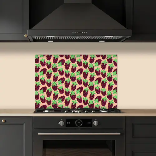 Frambozen - Rood - Roze - Patroon keuken achterwand spatscherm klein 900 -sfeer1