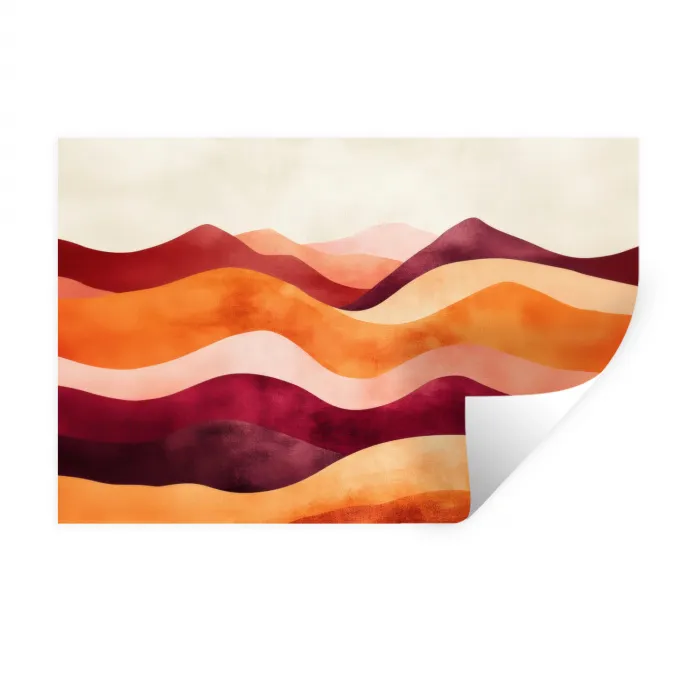 Abstract - Landschap - Golven Muursticker klein -3d