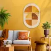 Cirkels - Geel - Minimalistisch Wandcirkel Ovaal Glas middel -sfeer4