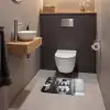 Pinguïn - Telefoon - Toilet - Zwart - Wit WCmat klein -sfeer2
