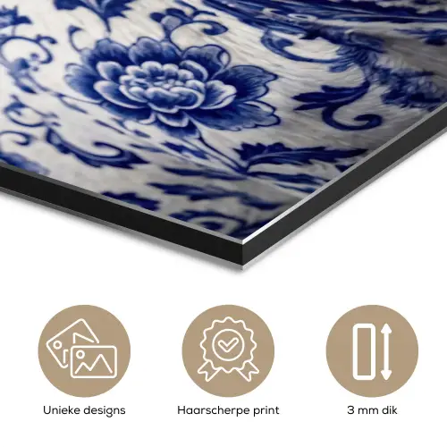 Koe - Delfts - Blauw - Artistiek aluminium wit klein -closeup_NL