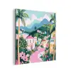 Kleurrijk - Huizen - Heuvels - Roze aluminium wit klein -3d