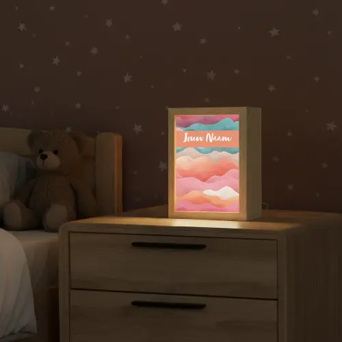 Abstract - Golven - Heuvels - Kleurrijk Light Box met kabel (Kinderlampje) klein -sfeer1_kind