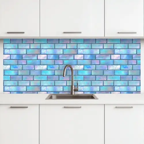 Blauw - Glans - Muur keuken achterwand 2 middel 871 -3d